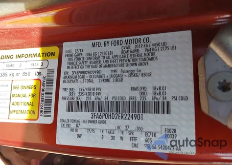 2014 Ford Fusion Se from USA, damaged, VIN 3FA6P0HD2ER224901